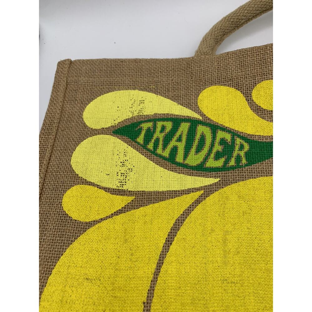 Trader Joe's Large Tote Bag Lemon and Lime Jute Burlap Reusable Shopping Bag - Picture 3 of 14